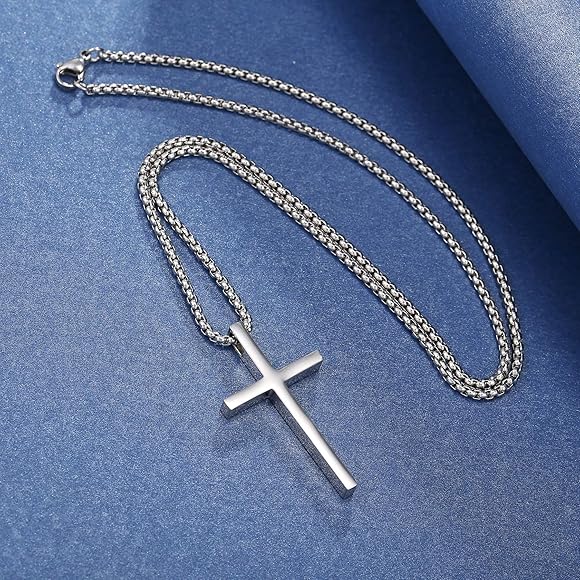 Cross Necklace for Men and Women Philippians 4:13 Christian Cross Stainless Steel | Dreamscape