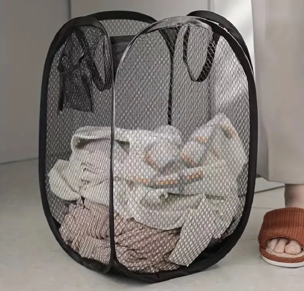 Foldable home laundry basket storage basket