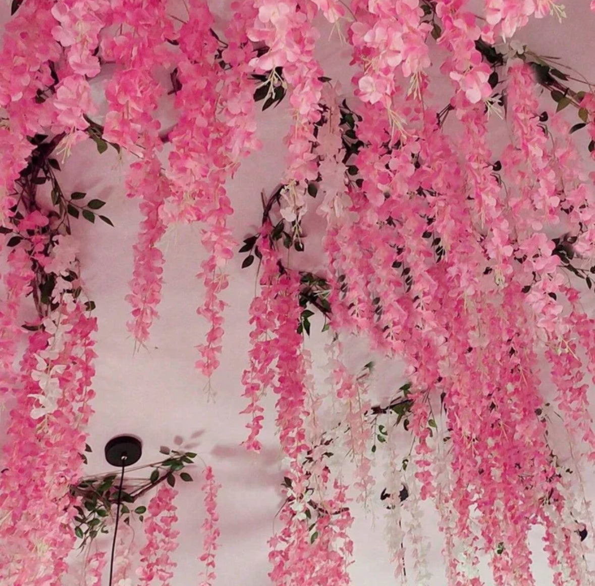 1pc 6.9ft Pink artificial wisteria flowers