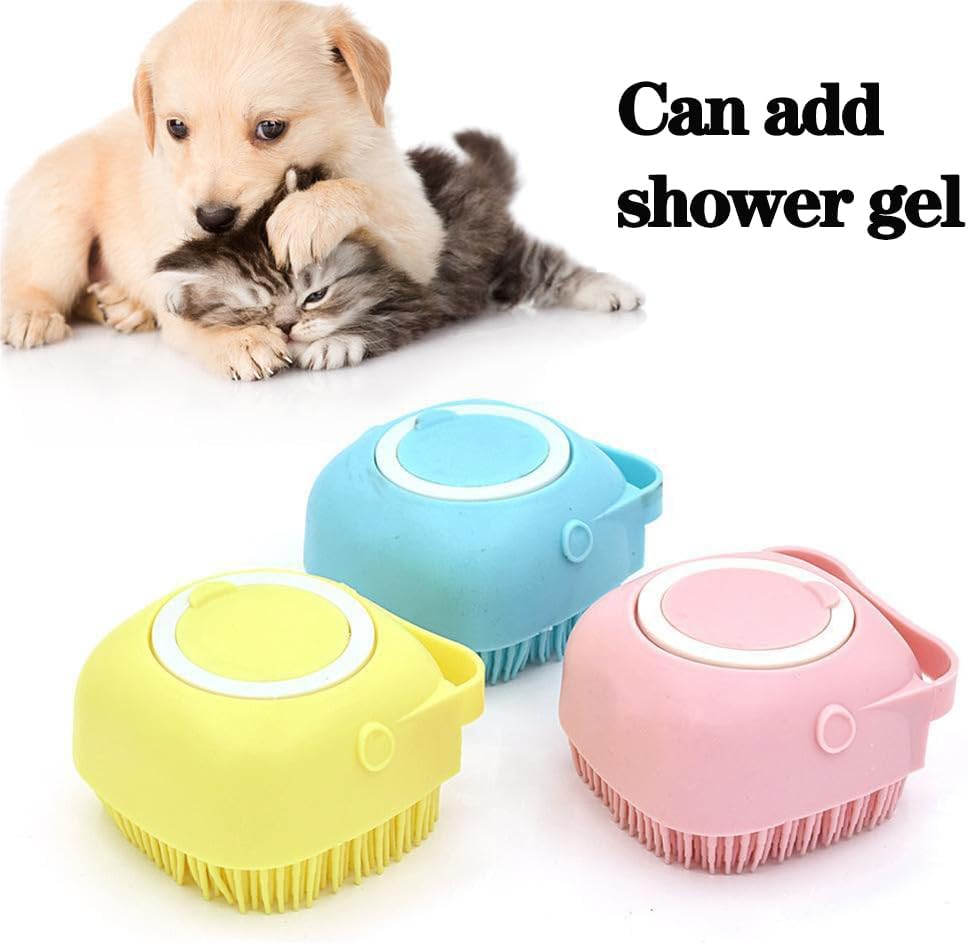 Silicone pet grooming brush with | Dreamscape