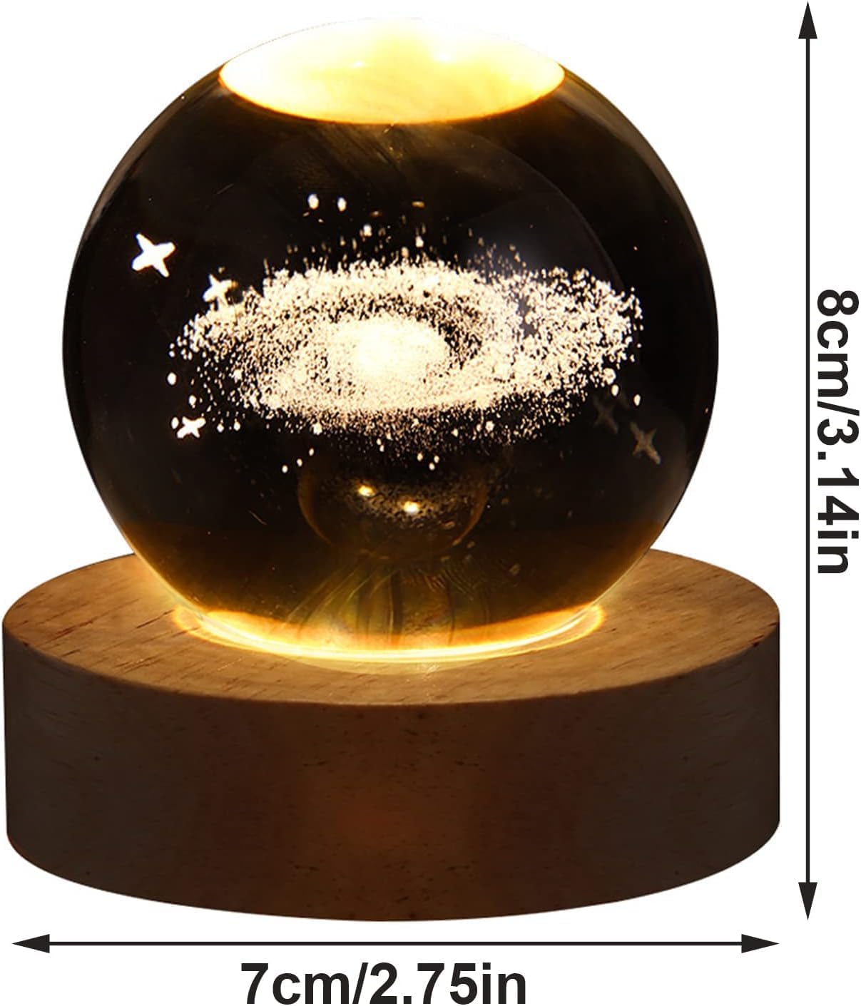3D Solar System Crystal Ball Night Light LED | Dreamscape