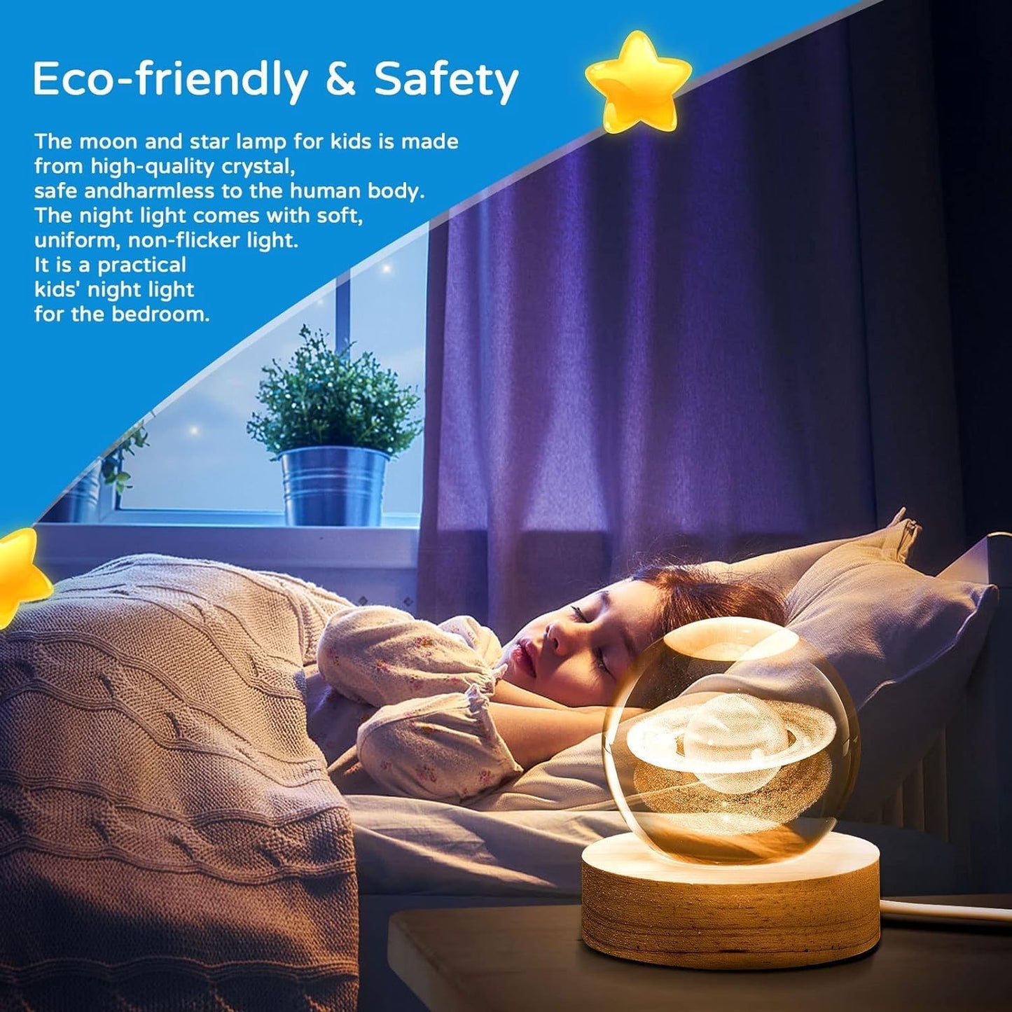 3D Solar System Crystal Ball Night Light LED | Dreamscape