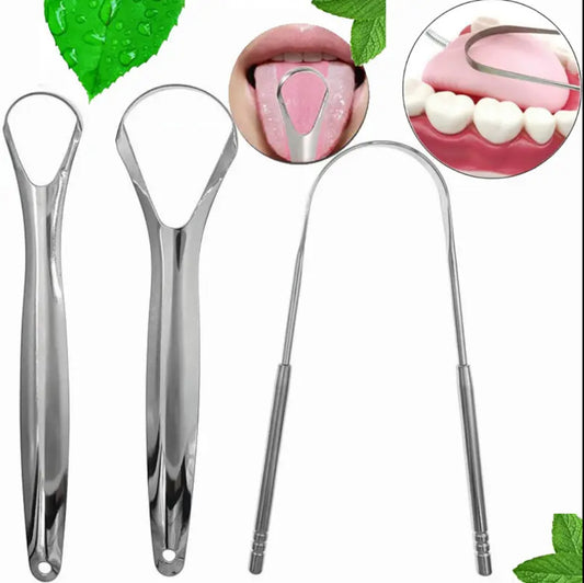 Stainless steel tongue scrapper oral care set | Dreamscape