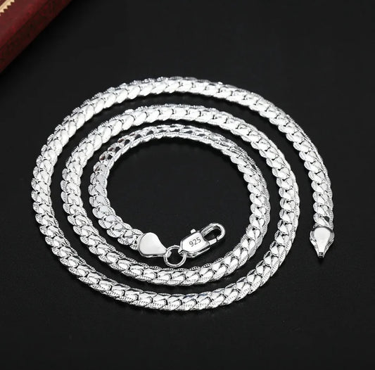 20cm - 60 cm silver colour luxury design 6mm necklace chain