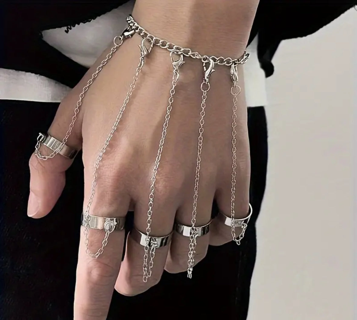 Finger ring chain and bracelet