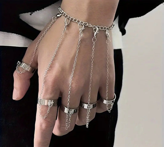 Finger ring chain and bracelet