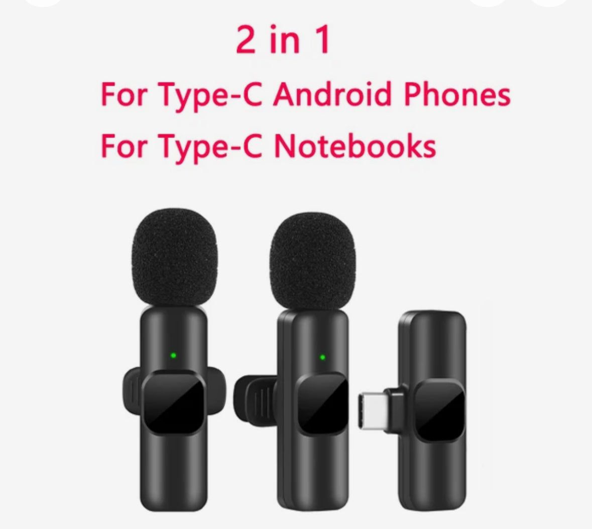 Professional wireless microphone for Android, Type C, iPhone