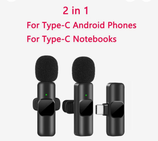 Professional wireless microphone for Android, Type C, iPhone