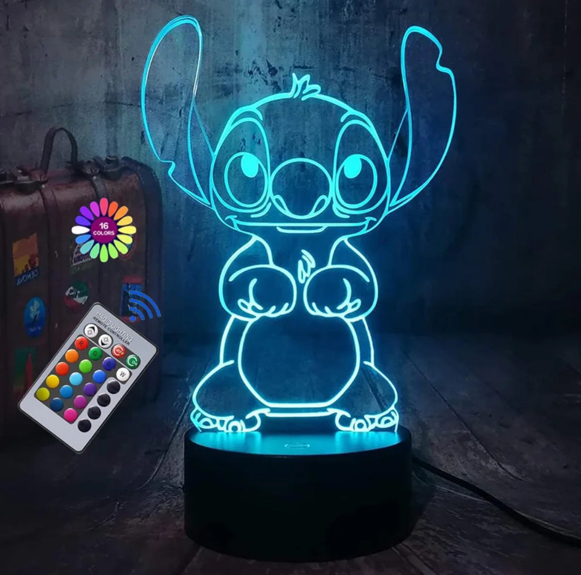 Stitch 3D night light colour changing acrylic RGB light