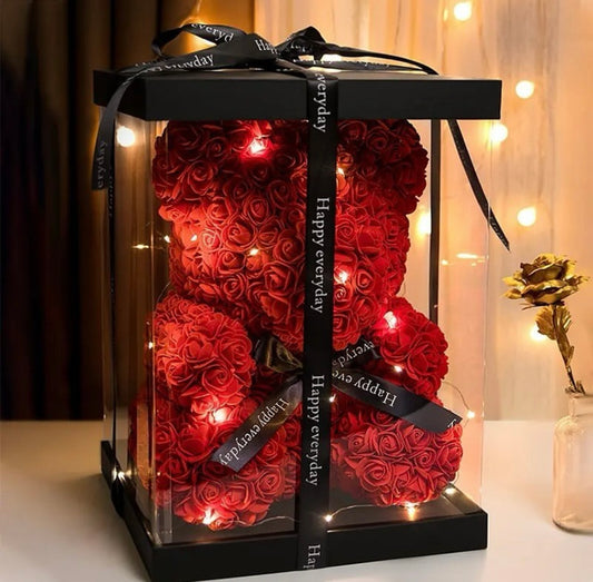 Fairy Light Rose Bear – Romantic LED Gift | Dreamscape