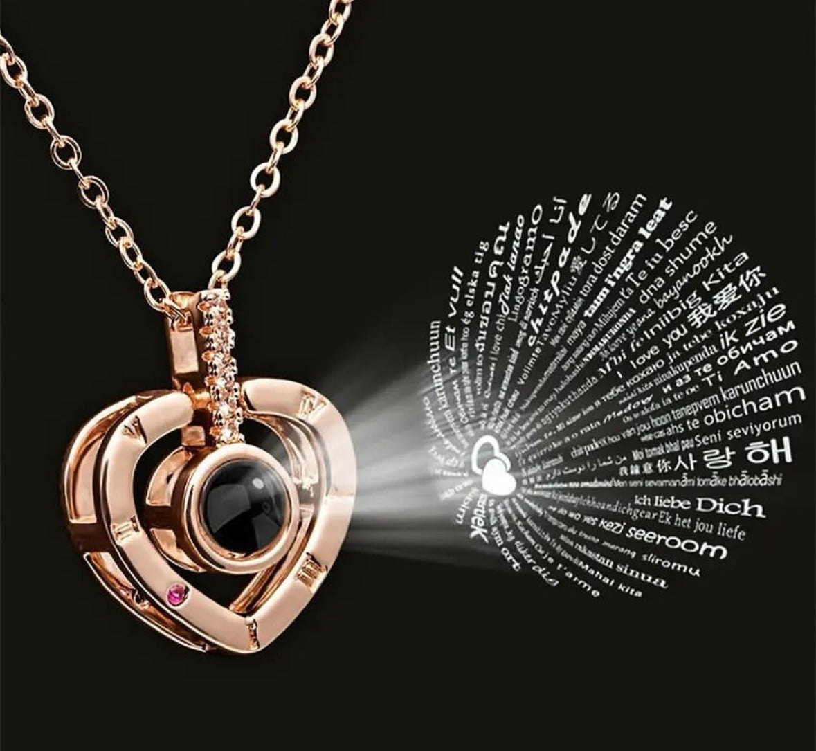 Heart necklace mini projector