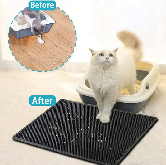 Cat litter mat waterproof soft honey comb litter box mat