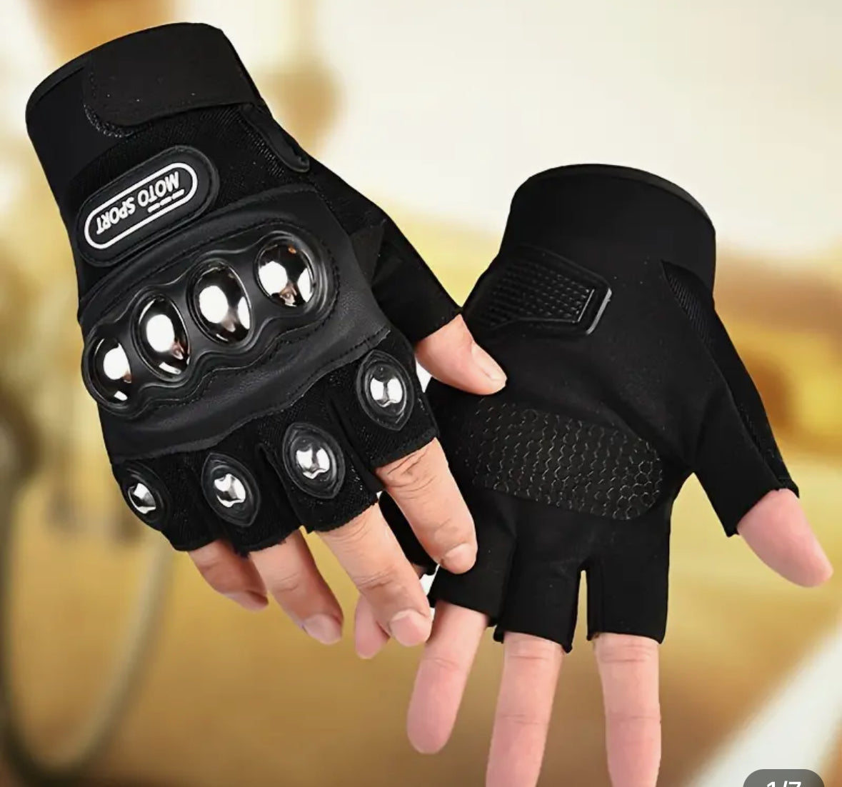 Motorcycle riding half finger gloves hard surface protection