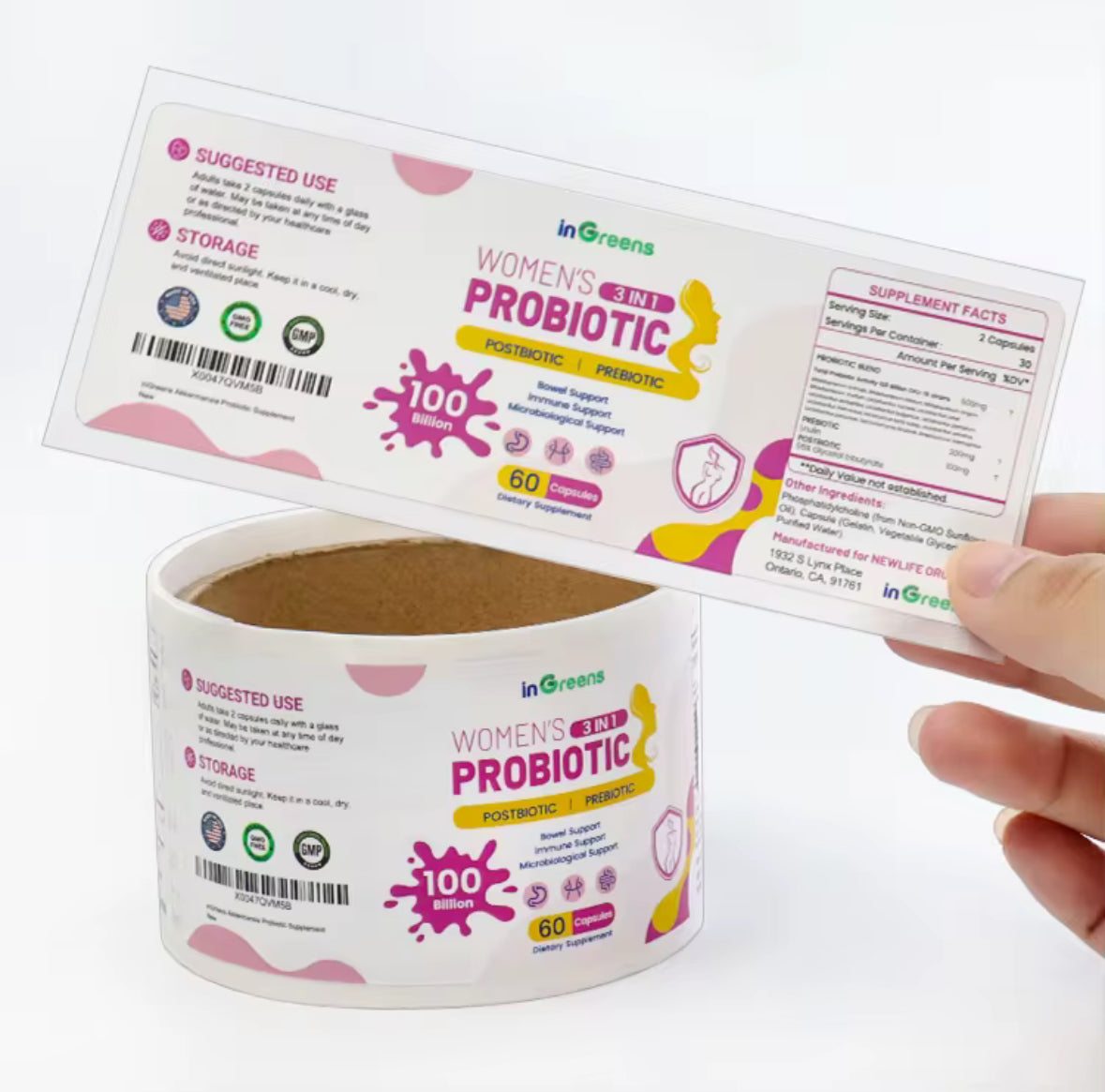 Waterproof vinyl labels designed for B2B product packaging