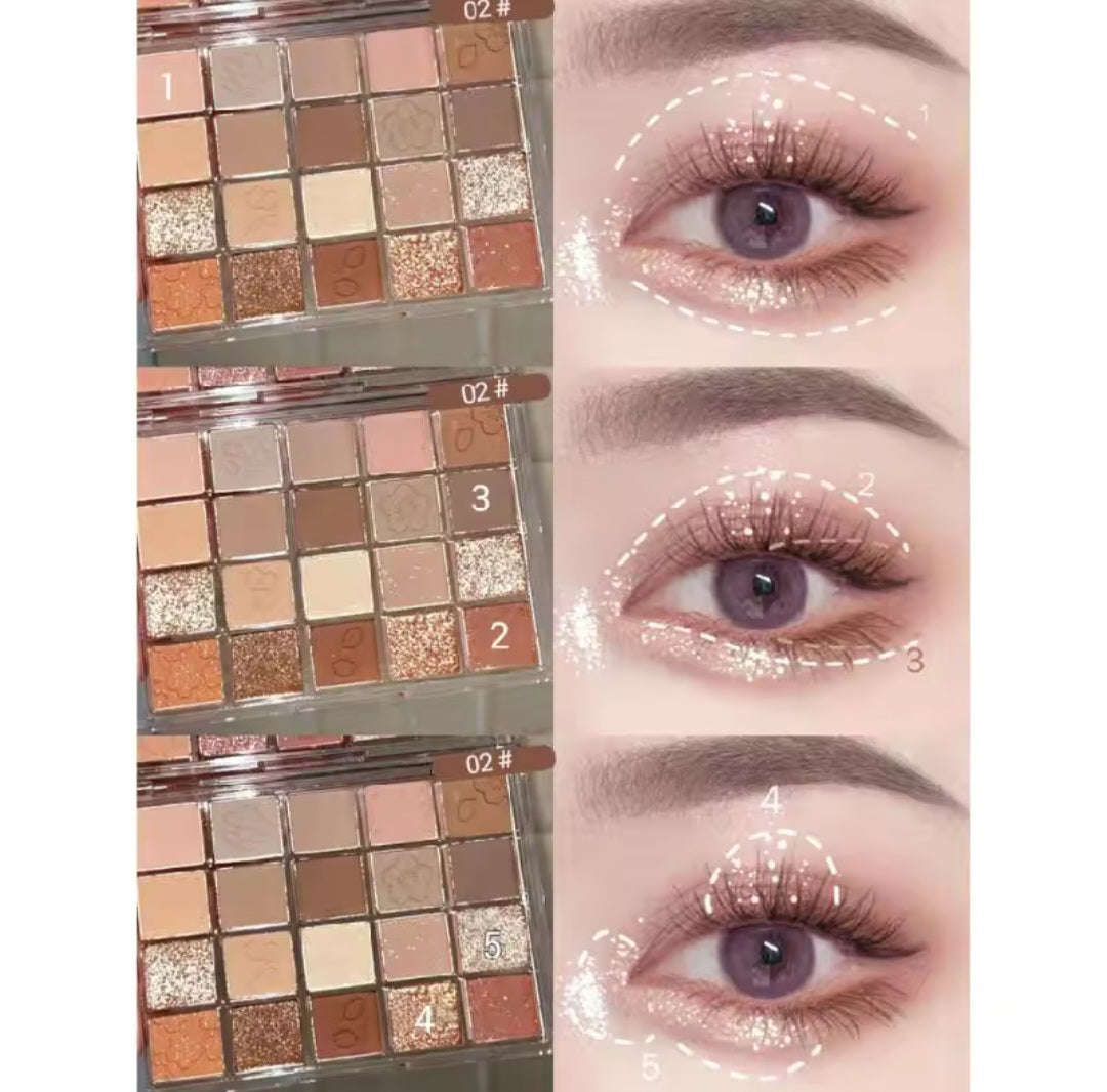 20-Color Eyeshadow Palette – A Perfect Blend of Pearlescent and Matte Shades for Silky, Shiny, and Long-Lasting Eye Makeup. Ideal for Enhancing Beauty with Stunning, Versatile Looks